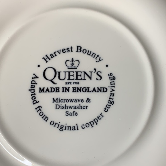 Set of 2 vintage Queen’s HARVEST BOUNTY 8” Thanksgiving soup / cereal bowls - Picture 8 of 9